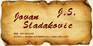 Jovan Sladaković vizit kartica